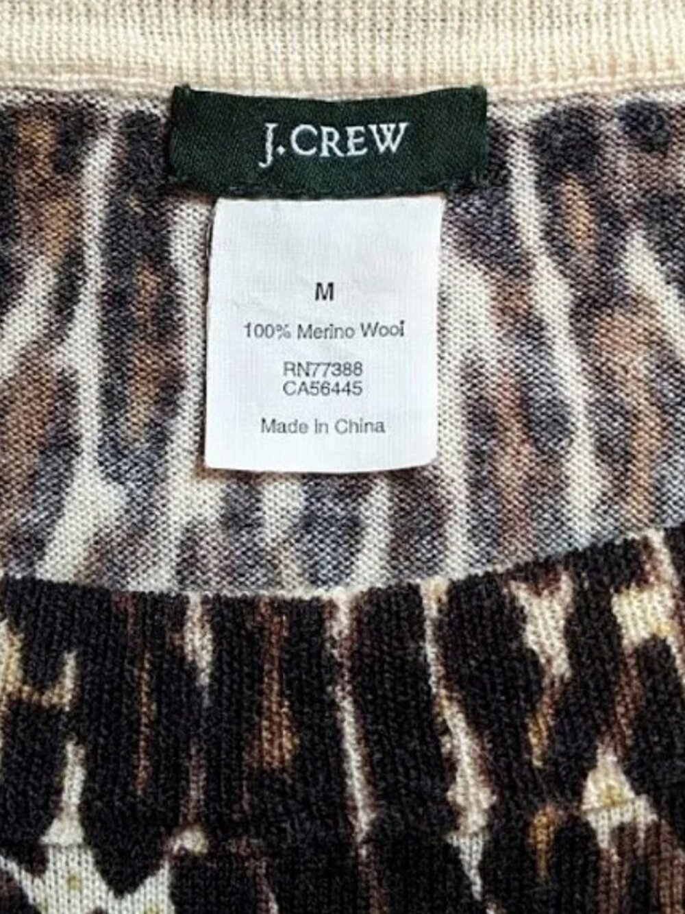 J. Crew | 'Tippi' Leopard Print Wool Pullover Sweater Top - Picture 7 of 9